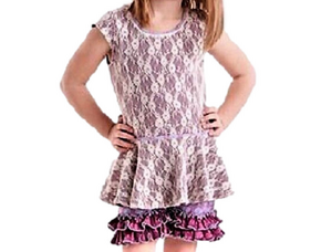 Matilda Jane Wonderful Parade Purple White Lace Peplum Poet Top Girl's Sz 10